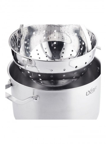 Pasta Cooking Pot Silver 34 x 18 x 26cm