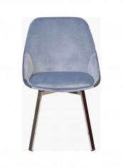 Vertigo Dining Chair With Chrome Legs Blue/Silver