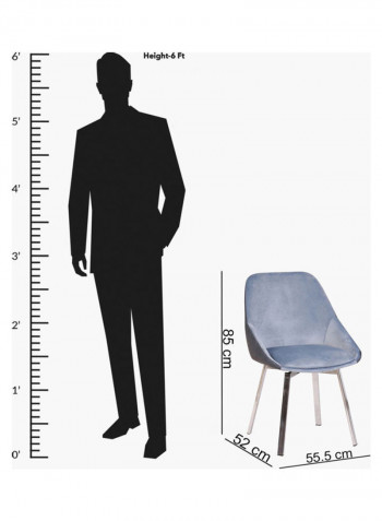 Vertigo Dining Chair With Chrome Legs Blue/Silver