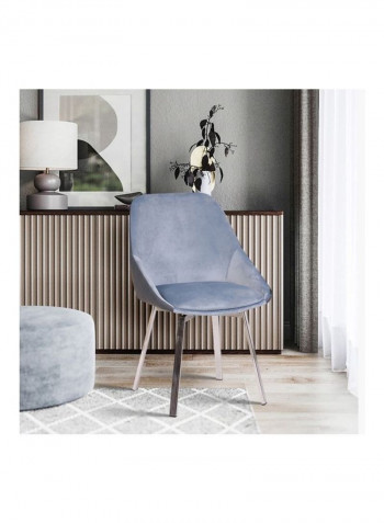 Vertigo Dining Chair With Chrome Legs Blue/Silver