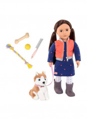 Leslie With Husky Pet Fashion Doll And Accessories Set BD31201Z 18inch