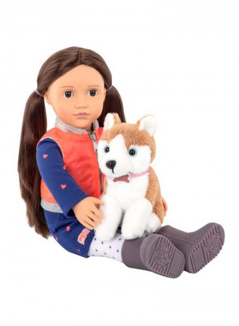 Leslie With Husky Pet Fashion Doll And Accessories Set BD31201Z 18inch