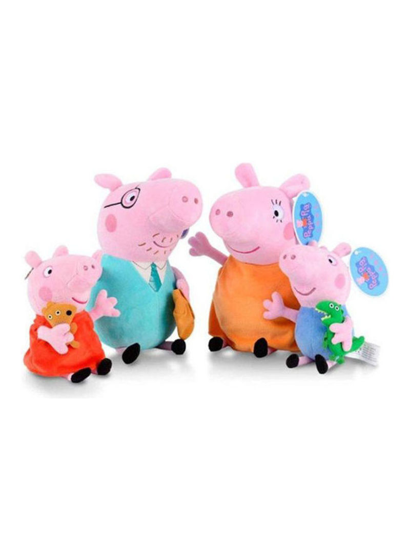 4-Pack Peppa Pig Family George Dad Mom Stuffed Toy Soft Plush Doll Anime Toys For Kids Children
