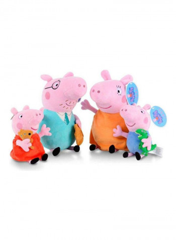 4-Pack Peppa Pig Family George Dad Mom Stuffed Toy Soft Plush Doll Anime Toys For Kids Children