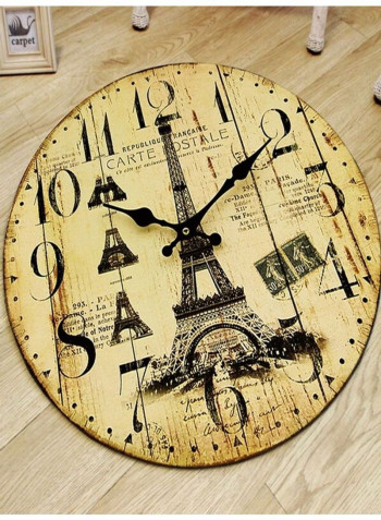 Clock Pattern Mat Beige/Black 140x140cm