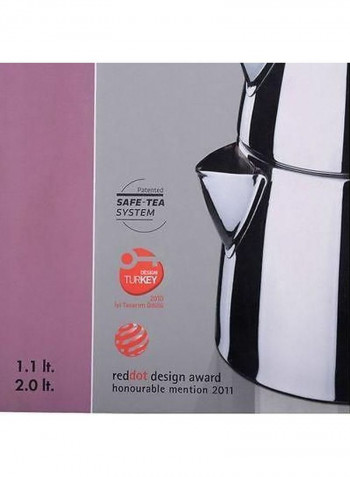Esta Tea Pot Set Silver & Black 1.1 , 2.0L
