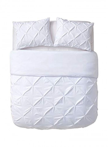 3-Piece Duvet Cover Set White Queen