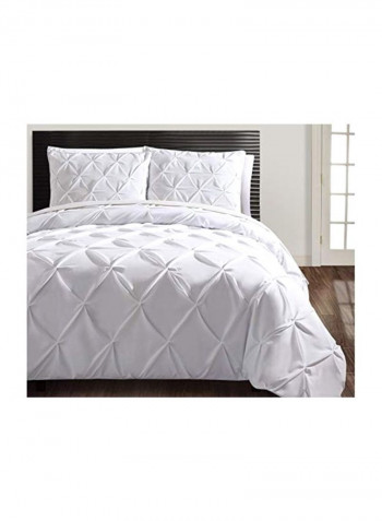 3-Piece Duvet Cover Set White Queen