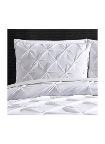 3-Piece Duvet Cover Set White Queen