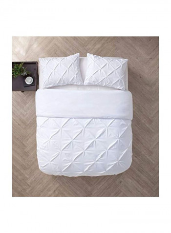 3-Piece Duvet Cover Set White Queen