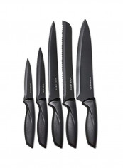 7-Piece Professional Knives Set With Stand Black 13.8x4.1x10.2inch