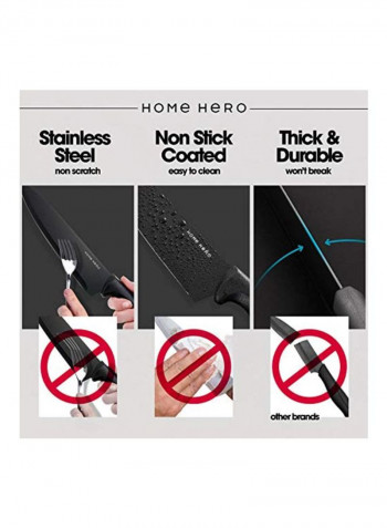 7-Piece Professional Knives Set With Stand Black 13.8x4.1x10.2inch