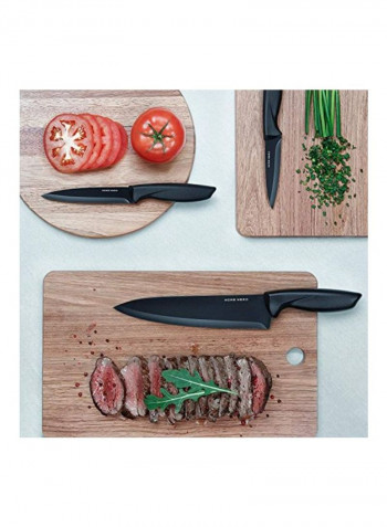 7-Piece Professional Knives Set With Stand Black 13.8x4.1x10.2inch