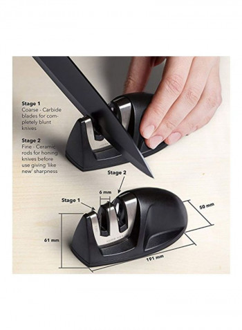 7-Piece Professional Knives Set With Stand Black 13.8x4.1x10.2inch