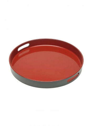 High Gloss Serving Tray Black/Red 13.5x13.5x1.8inch