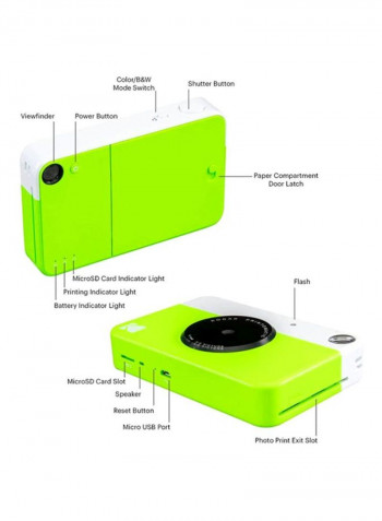 Printomatic Instant Print Camera 10MP Green