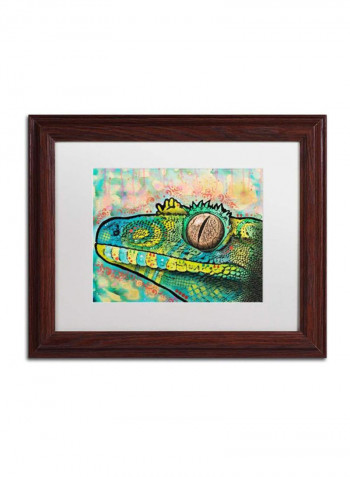 Gecko Wooden Framed Wall Art Multicolour 11 x 14inch
