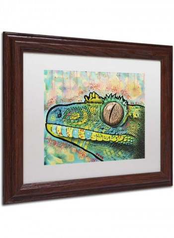 Gecko Wooden Framed Wall Art Multicolour 11 x 14inch