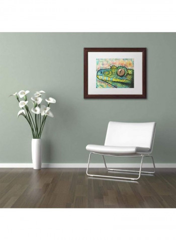 Gecko Wooden Framed Wall Art Multicolour 11 x 14inch