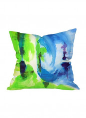Printed Throw Pillow Green/Blue/White 18x18inch