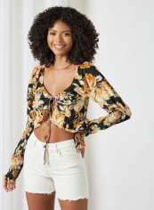 Floral Print Crop Top Multicolour reviews Floral Print Crop Top Multicolour