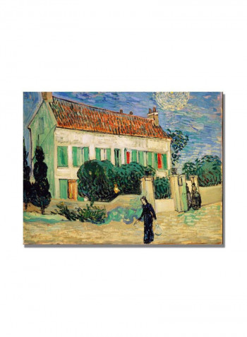 White House At Night Canvas Wall Art Multicolour 18 x 24inch