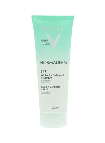 Normaderm 3 In 1 Cleanser, Exfoliating Scrub And Mask For Acne Prone Skin 125ml