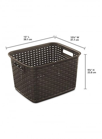 6-Piece Tall Weave Basket Set Espresso 15x12.2x9.38inch