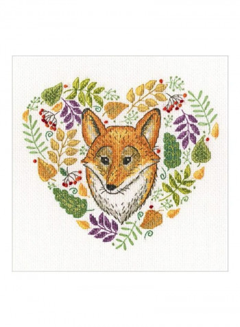 Forest Patterns Cross Stitch Kit Brown/Green/Red