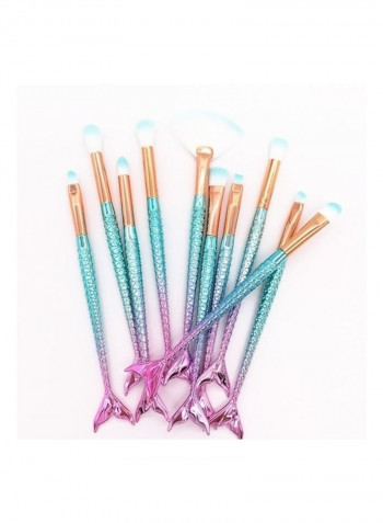 10-Piece Mermaid Make-Up Brush Set