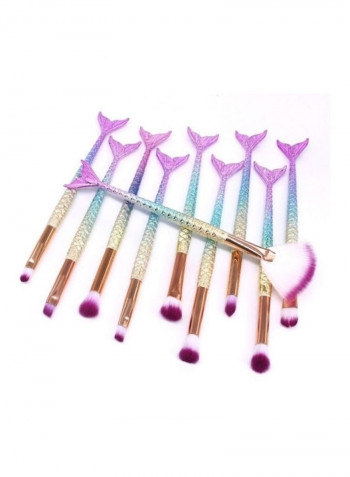 10-Piece Mermaid Make-Up Brush Set