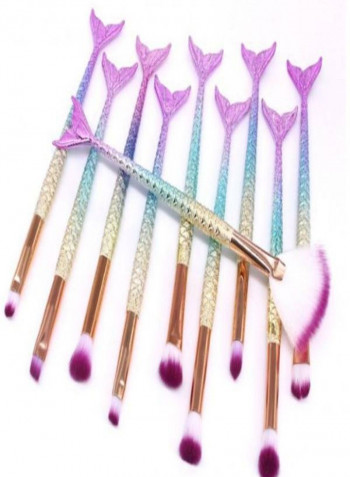 10-Piece Mermaid Make-Up Brush Set