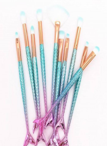 10-Piece Mermaid Make-Up Brush Set