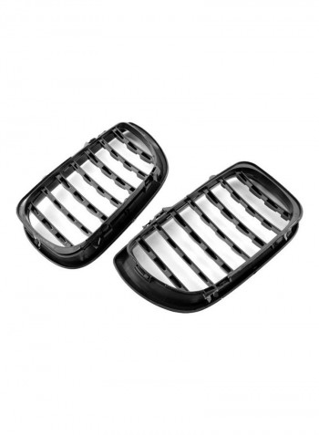 New Semi-plating Front Dual Kidney Grill Grille Fit for BMW E46 3 Series 320i 325i 330xi 325xi 4 DOOR 4D 2002-2005 LCI Facelift Meteor Style