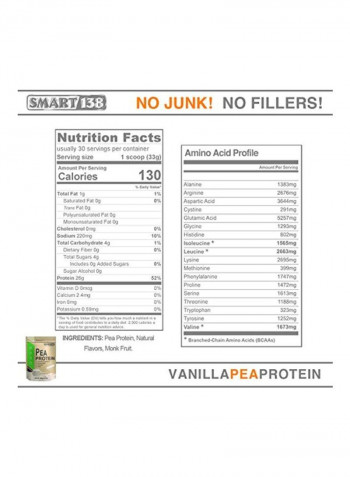 Pea Protein Dietary Supplement - Vanilla