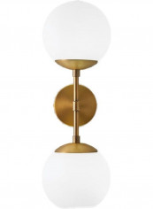 Bronze Double Head  E27 LED Glass Ball Wall Lamp Multicolour 52x20x20centimeter