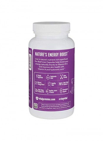 Vital Proteins Beef Liver Pills Dietary Supplement - 120 Capsules