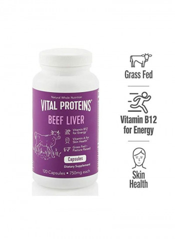 Vital Proteins Beef Liver Pills Dietary Supplement - 120 Capsules