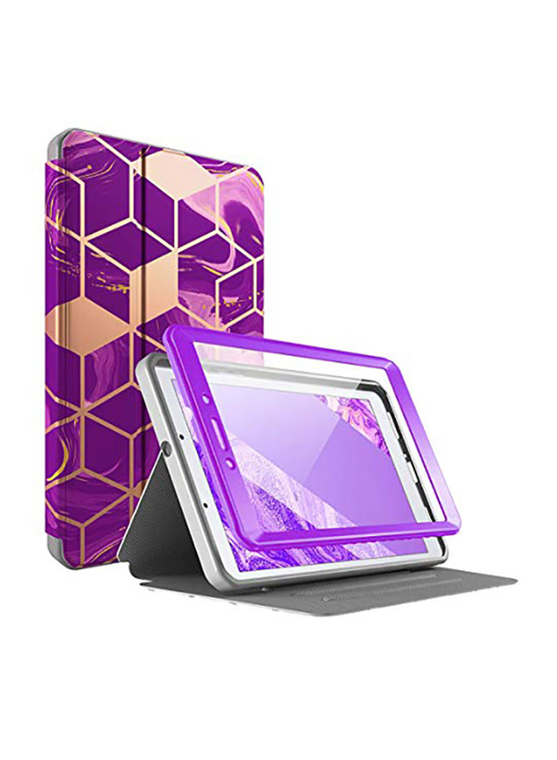 Protective Case Cover For Samsung Galaxy Tab A (2019) With Screen Protector Purple/Gold