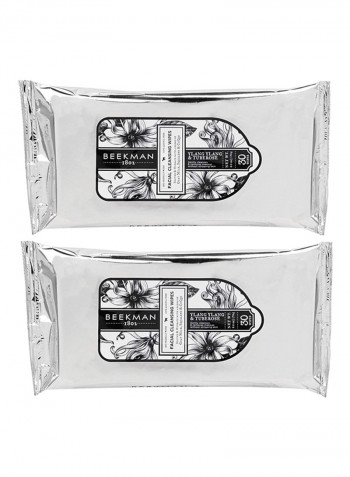 1802 Facial Cleansing Wipes Pure Goat Milk Ylang Ylang Tuberose 2 Pack