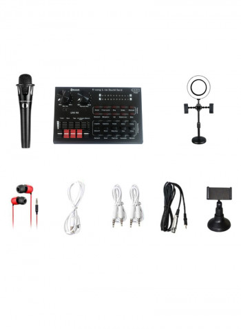 9-Piece R8 Live Sound Card Set Black/Red/White