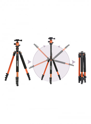 Portable Camera Tripod For DSLR Cameras Orange/Black