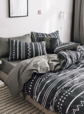 4-Pieces King Size Comfortable Printed Bedding Set Cotton Multicolour 180x220cm