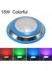 15W LED Stainless Steel Wall Mounted Pool Light Multicolour 31x31x8centimeter