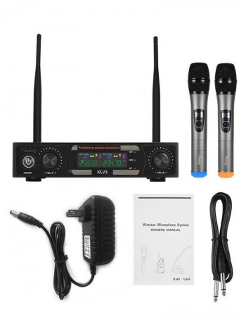 2 Wireless Microphones Set With Receiver