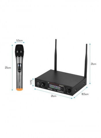 2 Wireless Microphones Set With Receiver