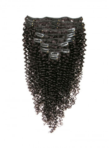 10-Piece Afro Kinky Curly Hair Extension Set Black 16inch