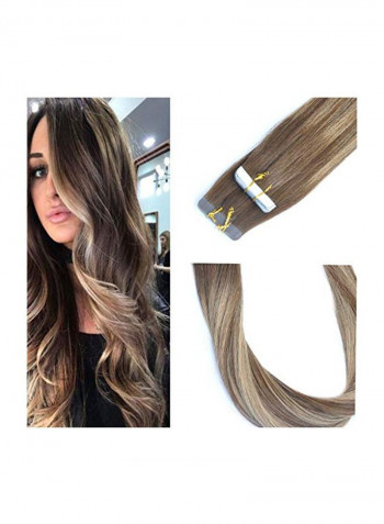 20-Piece Wavy And Long Hair Extension Set Caramel Blonde 14inch