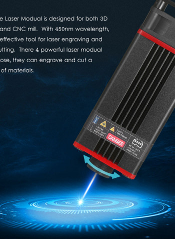 10W Module Laser Head For Laser Cutting Machine Black 17.50 x 6 x 12cm