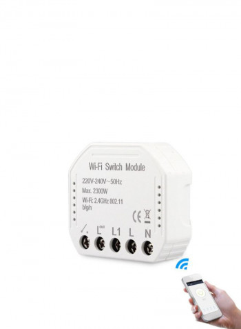 5-Piece Wi-Fi Intelligent DIY Breaker Module Light Switch White 10.5centimeter